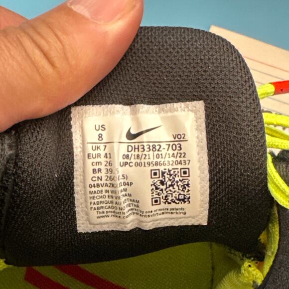 Nike Metcon 7 AMP Volt Bright Spruce Checkered m8 w9.5 - Picture 9 of 13